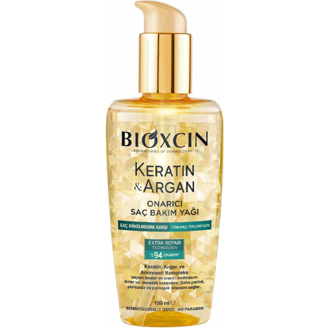 Bioxcin Keratin Argan Onarıcı Saç Bakım Yağı 150ml - 1