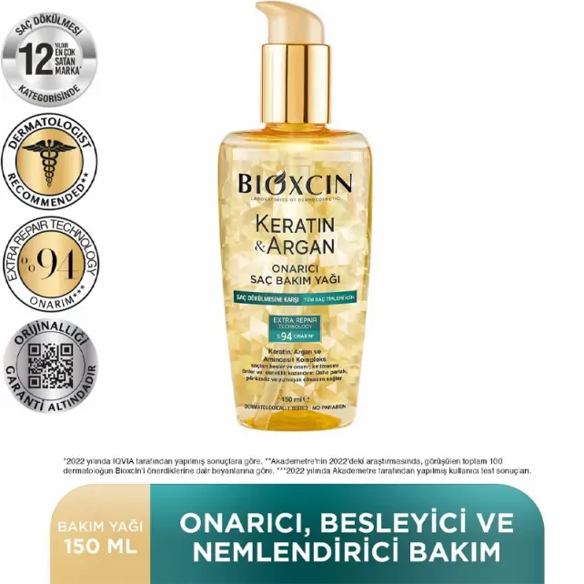 Bioxcin Keratin Argan Onarıcı Saç Bakım Yağı 150ml - 2