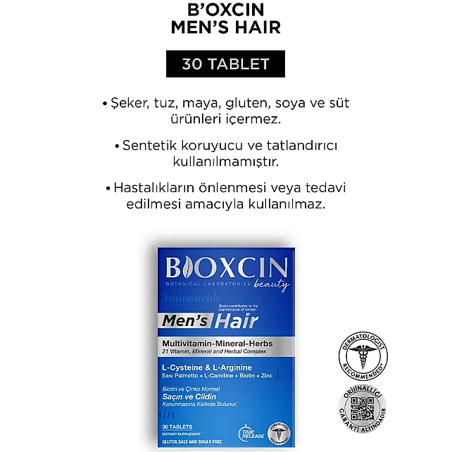 Bioxcin Mens Hair - Takviye Edici Gıda 30 Tablet - 5
