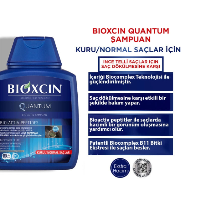 Bioxcin Quantum Bio-Activ Saç Dökülmesine Karşı Şampuan - Kuru / Normal Saçlar 300ml - 5