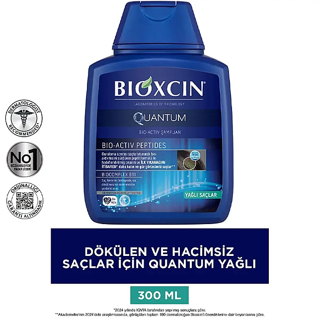 Bioxcin Quantum Bio - Activ Saç Dökülmesine Karşı Şampuan - Yağlı Saçlar 300ml 3 Al 2 Öde - 2