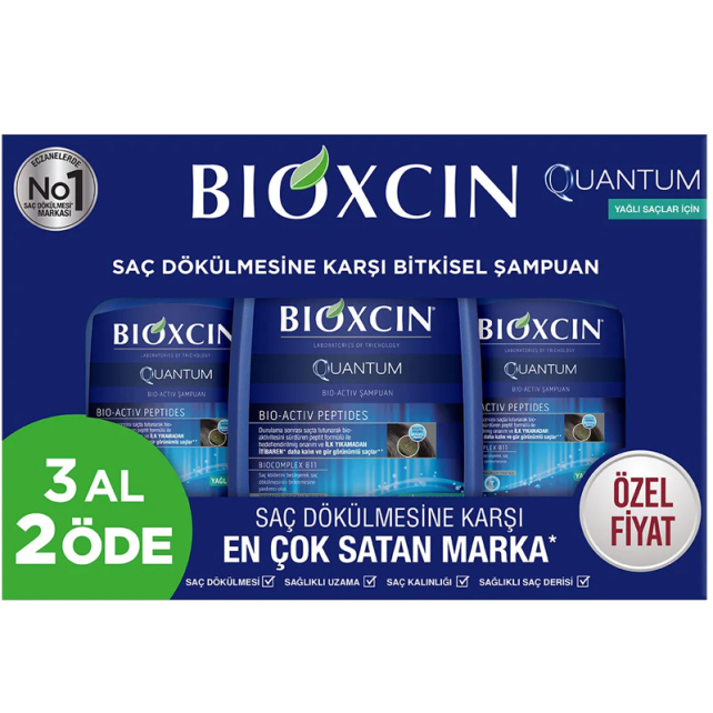 Bioxcin Quantum Bio-Activ Saç Dökülmesine Karşı Şampuan - Yağlı Saçlar 300ml 3 Al 2 Öde - 1