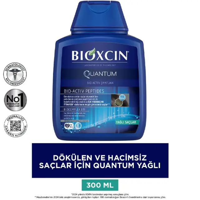 Bioxcin Quantum Bio-Activ Saç Dökülmesine Karşı Şampuan - Yağlı Saçlar 300ml 3 Al 2 Öde - 2
