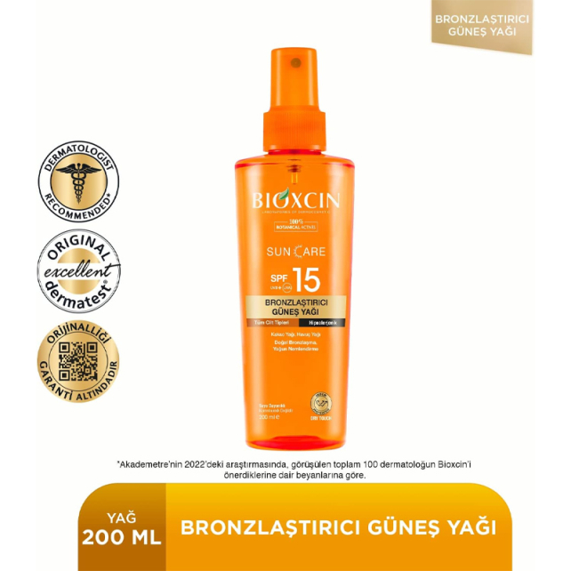 Bioxcin Sun Care SPF 15 Bronzlaştırıcı Güneş Yağı 200ml - 2