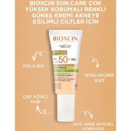 Bioxcin Suncare Acnium Tinted SPF 50+ Çok Yüksek Korumalı Renkli Güneş Kremi 50ml - 4