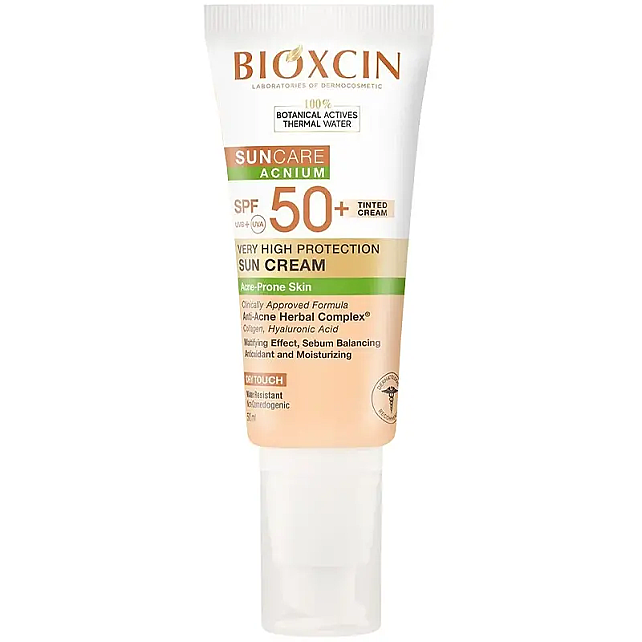 Bioxcin Suncare Acnium Tinted SPF 50+ Çok Yüksek Korumalı Renkli Güneş Kremi 50ml - 1