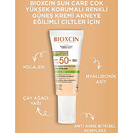 Bioxcin Suncare Acnium Tinted SPF 50+ Çok Yüksek Korumalı Renkli Güneş Kremi 50ml - 4