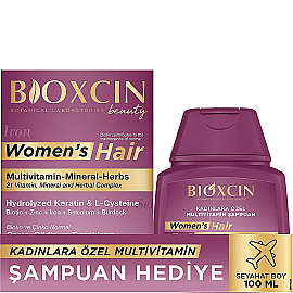 Bioxcin Womens Hair Takviye Edici Gıda 30 Tablet & Saç Bakım Şampuanı 100ml Hediye - Bioxcin