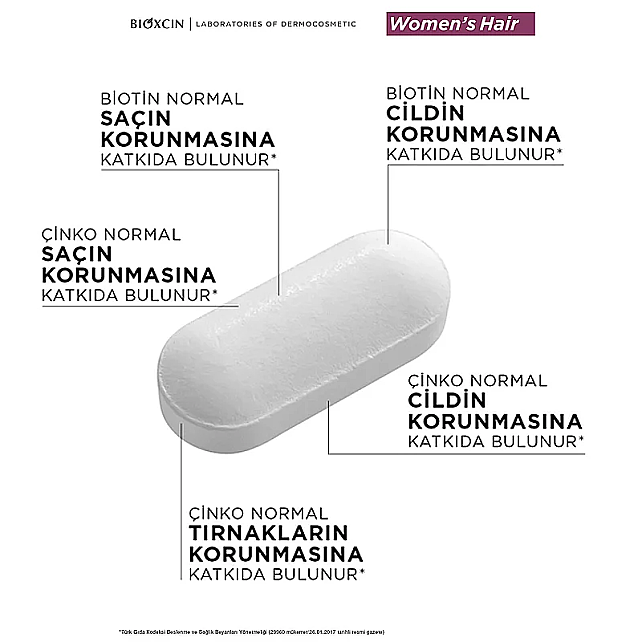 Bioxcin Womens Hair Takviye Edici Gıda 30 Tablet & Saç Bakım Şampuanı 100ml Hediye - 2