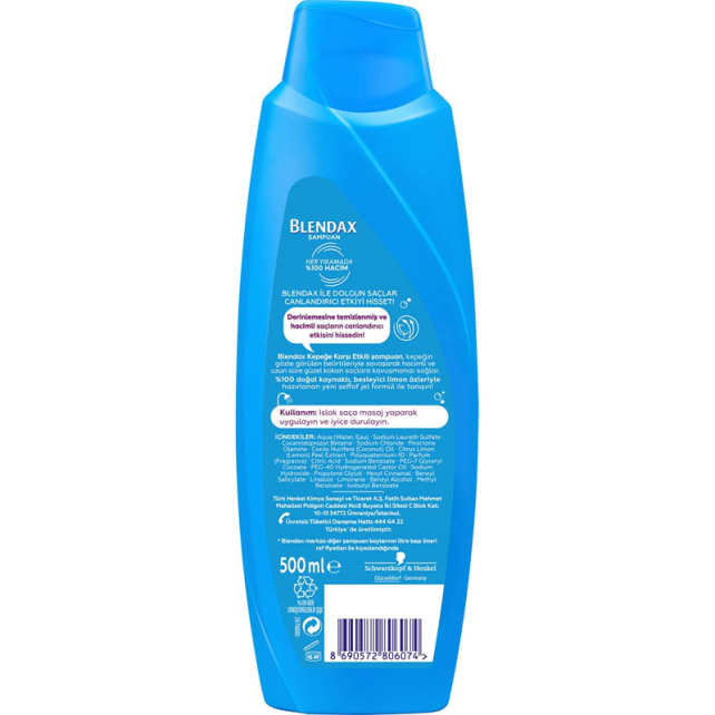 Blendax Kepek Karşıtı Şampuan - Limon Özlü 500ml - 2
