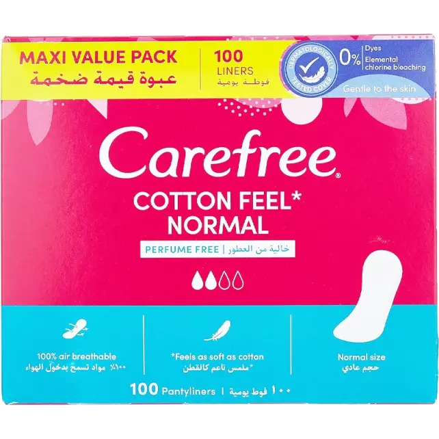 Carefree Cotton Feel Normal - Ped 100 Adet - 1