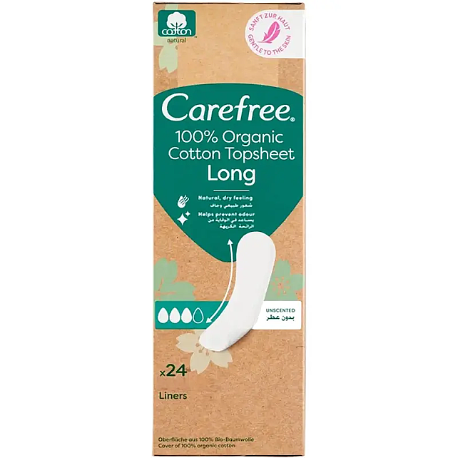 Carefree Organic Long - Organik Günlük Ped 24 Adet - 1