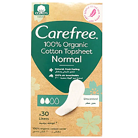 Carefree Organic Normal - Organik Günlük Ped 30 Adet - Carefree