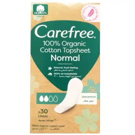 Carefree Organic Normal - Organik Günlük Ped 30 Adet - Carefree