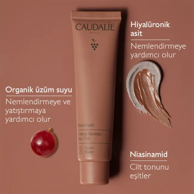 Caudalie Vinocrush Creme Teinte - Renkli Nemlendirici Skin Tint 5 30ml - 3