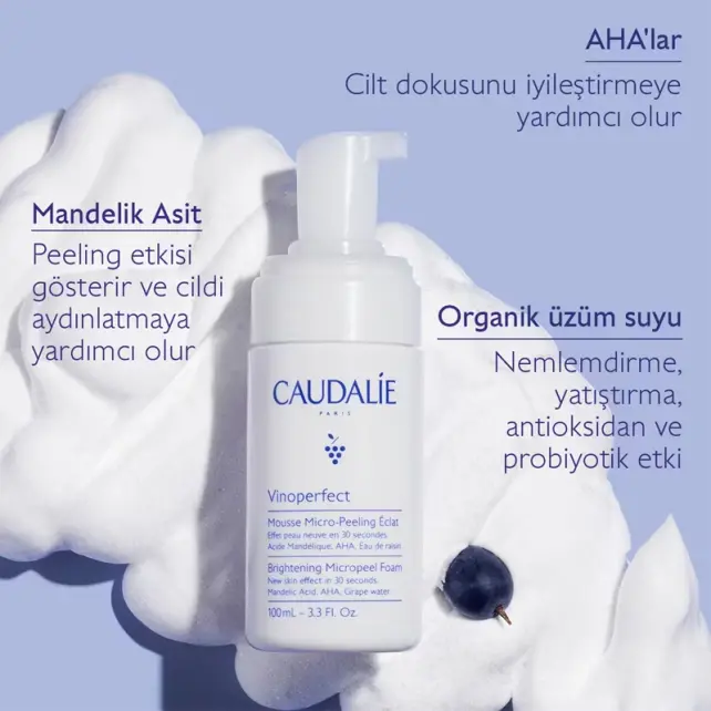 Caudalie Vinoperfect Brightening Micropeel Foam - Aydınlatıcı Köpük Temizleyici 100ml - 2