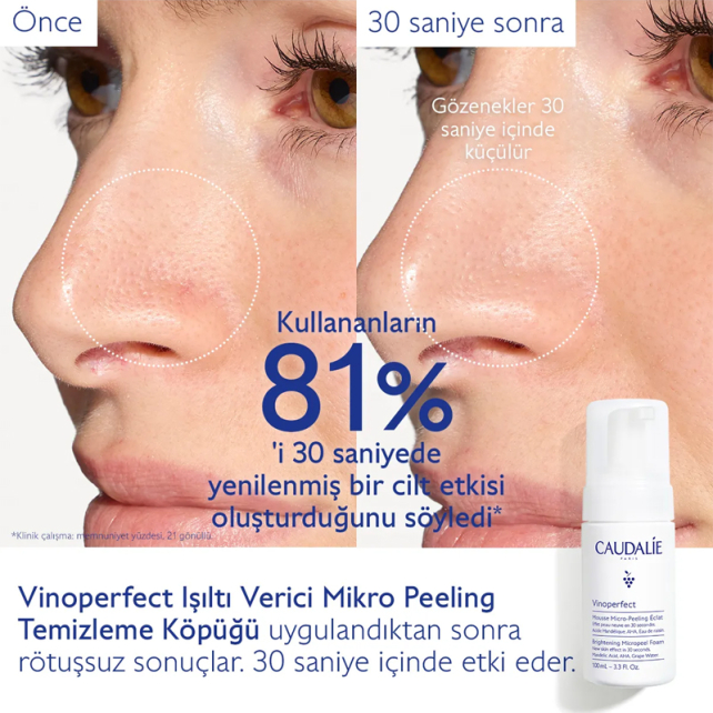 Caudalie Vinoperfect Brightening Micropeel Foam - Aydınlatıcı Köpük Temizleyici 50ml - 4