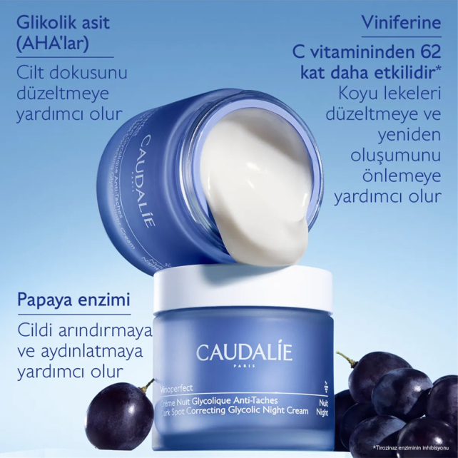 Caudalie Vinoperfect Dark Spot Correcting Glycolic Night Cream - Gece Kremi Refill 50ml - 3