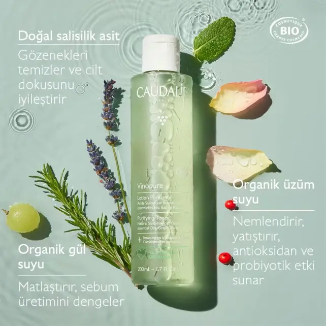 Caudalie Vinopure Purifying Toner - Akne Karşıtı Tonik 200ml - 2