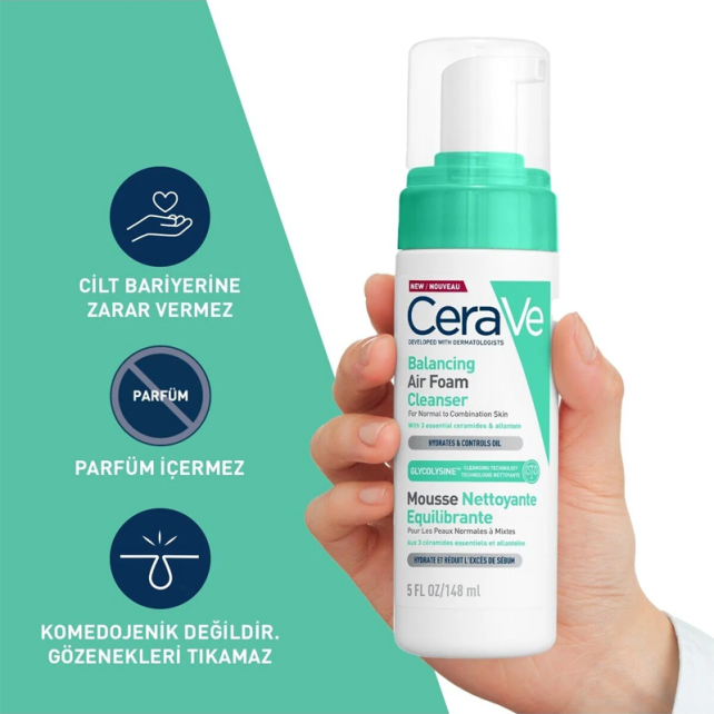 CeraVe Balancing Air Foam Cleanser - Köpük Temizleyici 148ml - 3