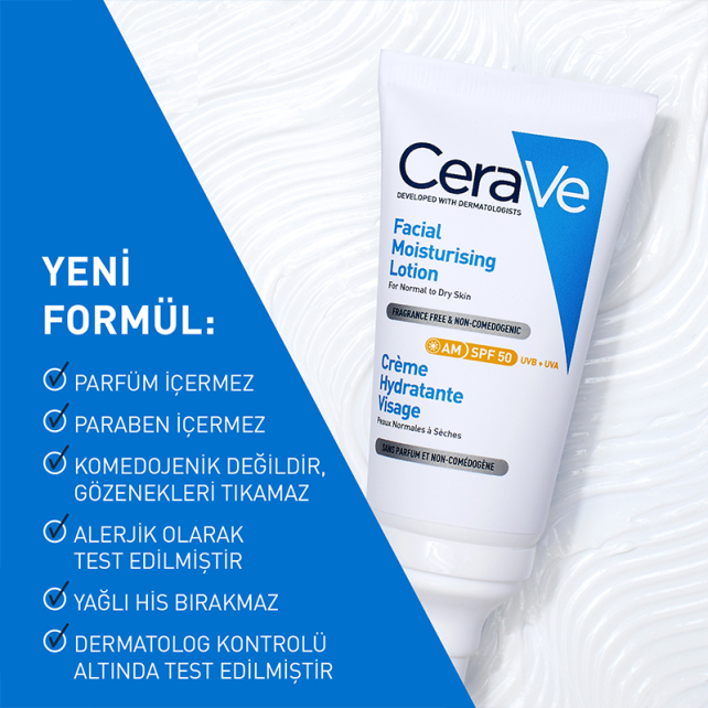 CeraVe Facial Moisturising Lotion SPF50 -Nemlendirici Bakım Losyonu 52ml - 3