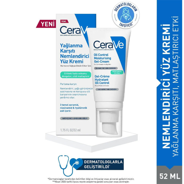 CeraVe Oil Control Moisturizing Gel Cream - Yağlanma Karşıtı Nemlendirici Krem 52ml - 2