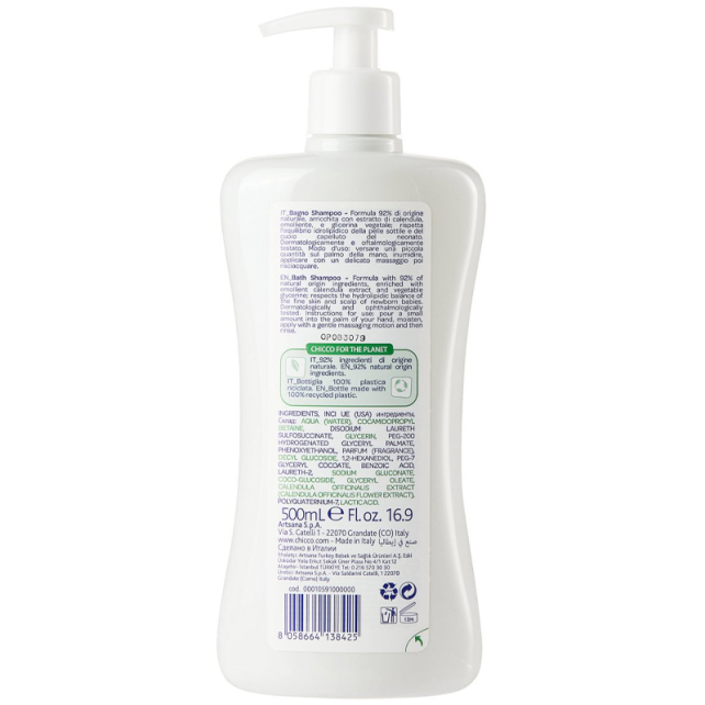 Chicco Baby Moments Bath Shampoo - Bebek Şampuanı 500ml - 3
