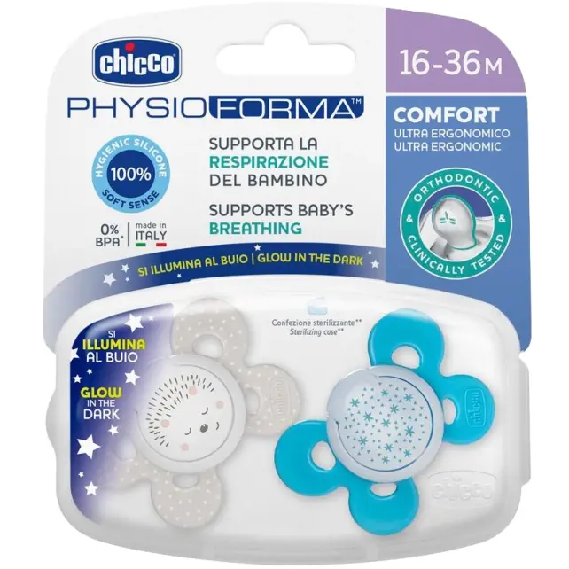 Chicco Physio Forma Comfort Silikon Emzik Erkek 16-36 Ay 2'li - 1
