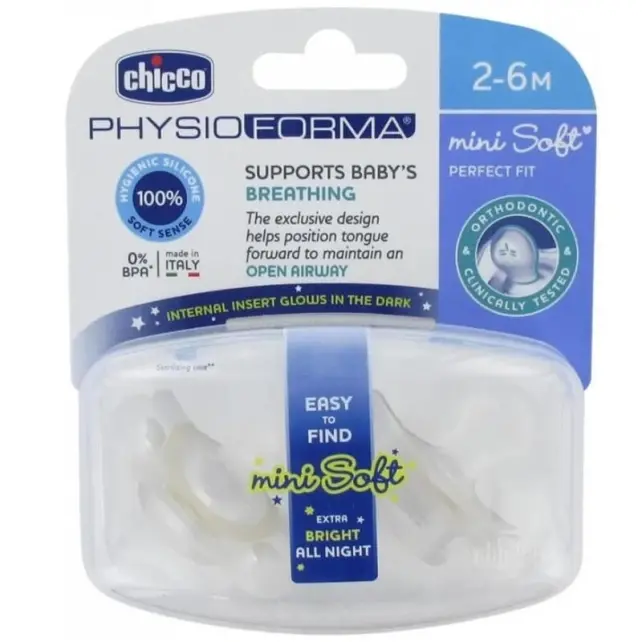 Chicco PhysioForma Mini Soft Emzik Parlak 2-6 Ay 2'li - 1