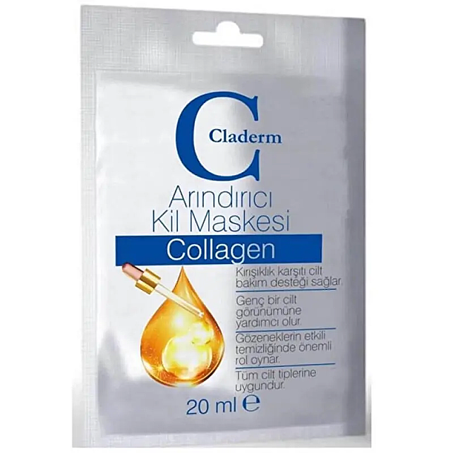 Claderm Clay Mask Collagen - Arındırıcı Kolajen Kil Maskesi 20ml - 1