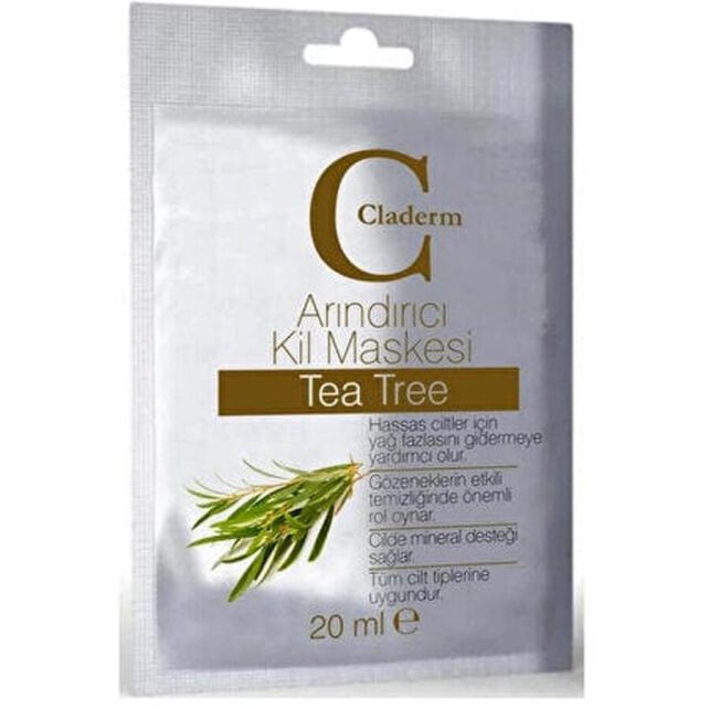 Claderm Clay Mask Tea Tree - Arındırıcı Çay Ağacı Kil Maskesi 20ml - 1