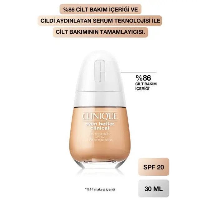 Clinique Even Better Clinical Serum Fondöten SPF 20 No: CN18 Cream Whip 30ml - 3