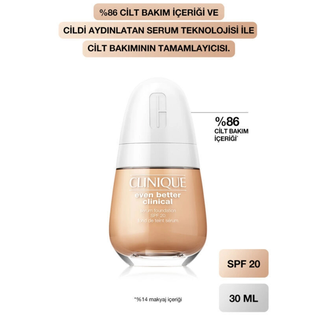 Clinique Even Better Clinical Serum Fondöten SPF 20 No: WN30 Biscuit 30ml - 3