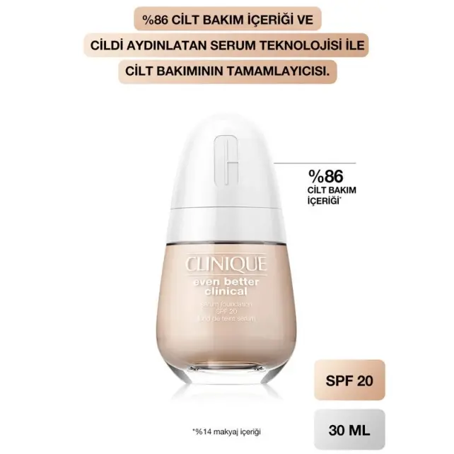 Clinique Even Better Clinical Serum Fondöten SPF 20 No: WN01 Flax 30ml - 3
