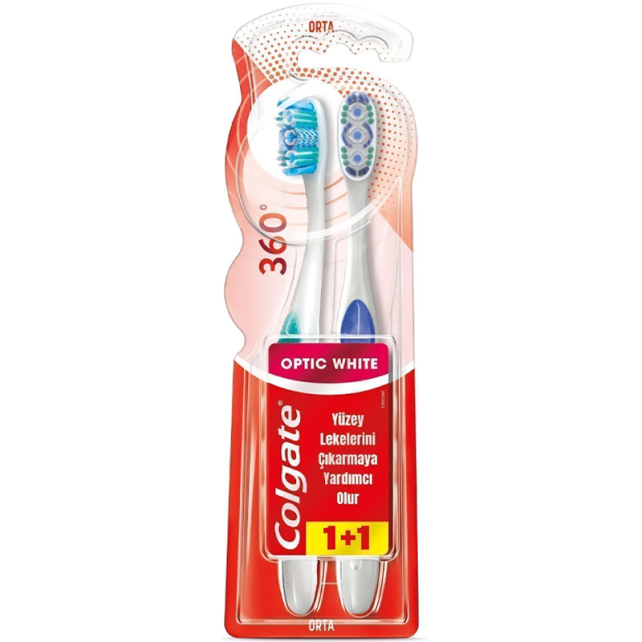 Colgate 360 Optik Beyaz Diş Fırçası Yumuşak 1+1 - 1