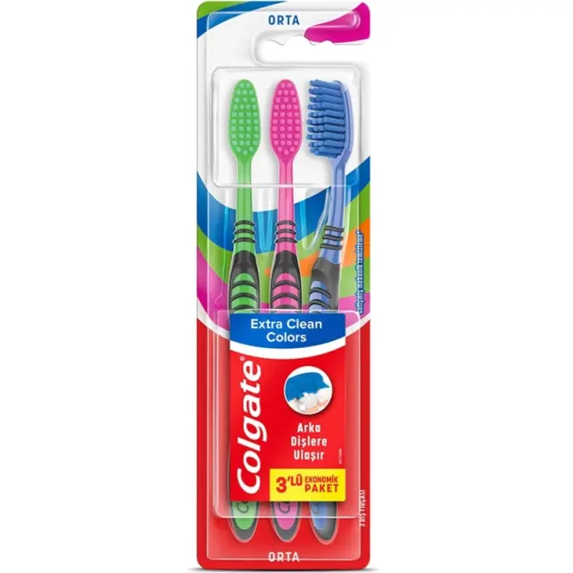 Colgate Extra Clean Diş Fırçası Medium 2+1 - 1