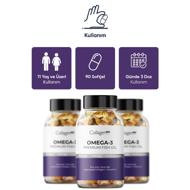 Collagen Forte Omega-3 1000mg - Takviye Edici Gıda 90 Jel - 4