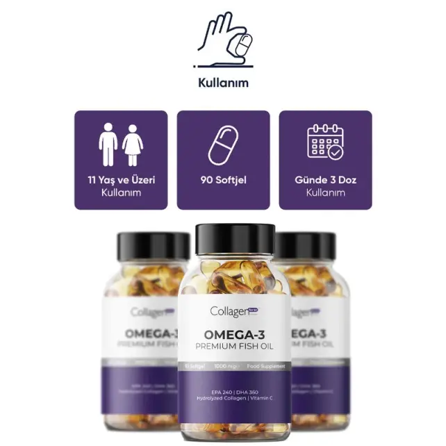 Collagen Forte Omega-3 1000mg - Takviye Edici Gıda 90 Jel - 4