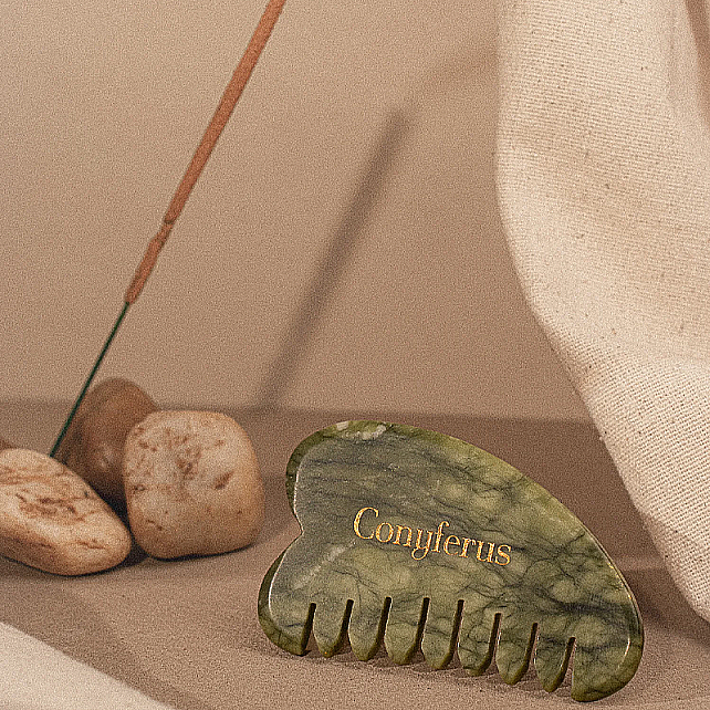 Conyferus WellBeauty Head Glow Yeşim Tarak Gua Sha Taşı - 3