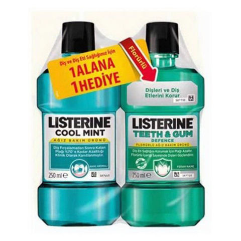 Listerine Cool Mint 250ml & Teeth Gum 250ml Hediyeli Listerine Cool Mint 250ml & Teeth Gum 250ml Hediyeli