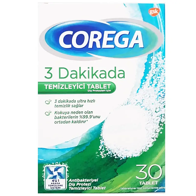 Corega 3 Dakikada Temizleyici 30 Tablet