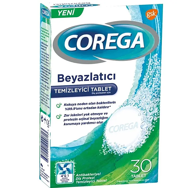 Corega Diş Protezi Beyazlatıcı Temizleyici