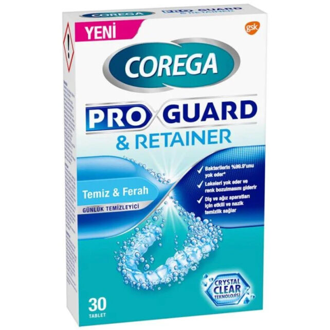 Corega Proguard & Retainer - Diş Temizleyici Tablet 30 Tablet - 1