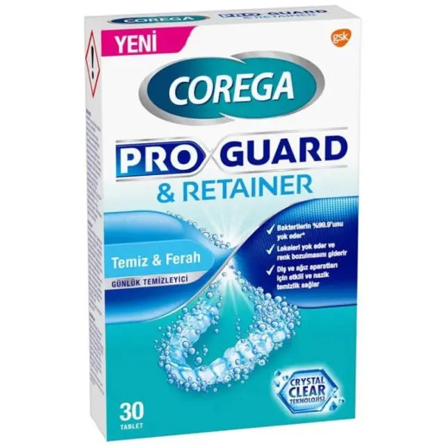 Corega Proguard & Retainer - Diş Temizleyici Tablet 30 Tablet - 1