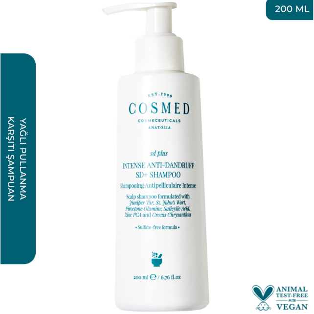 Cosmed Sd Plus Intense Anti-Dandruff Shampoo - Yağlı Kepek Karşıtı Şampuan 200ml - 2