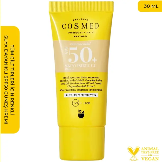 Cosmed Sun Essential Skininvisible CC SPF 50+ Renkli Güneş Kremi 30ml - 2
