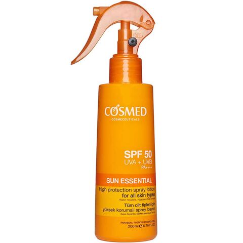 Cosmed Sun Essential SPF 50 Güneş Koruyucu Sprey Losyon 200ml Cosmed Sun Essential SPF 50 Güneş Koruyucu Sprey Losyon 200ml