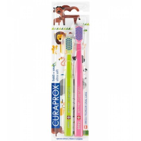 Curaprox Animals 5460 Ultra Soft + Smart Diş Fırçası 7600 2'li Curaprox Animals 5460 Ultra Soft + Smart Diş Fırçası 7600 2'li