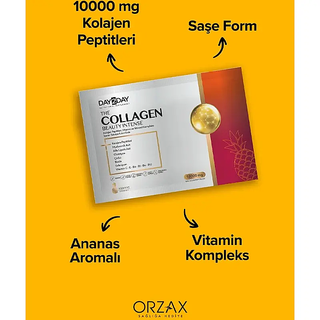 Day2Day The Collagen Beauty Intense - Takviye Edici Gıda Ananas Aromalı 30 Saşe - 3