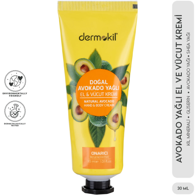 Dermokil Avocado Oil Hand Body Cream - El ve Vücut Kremi 30ml - 2